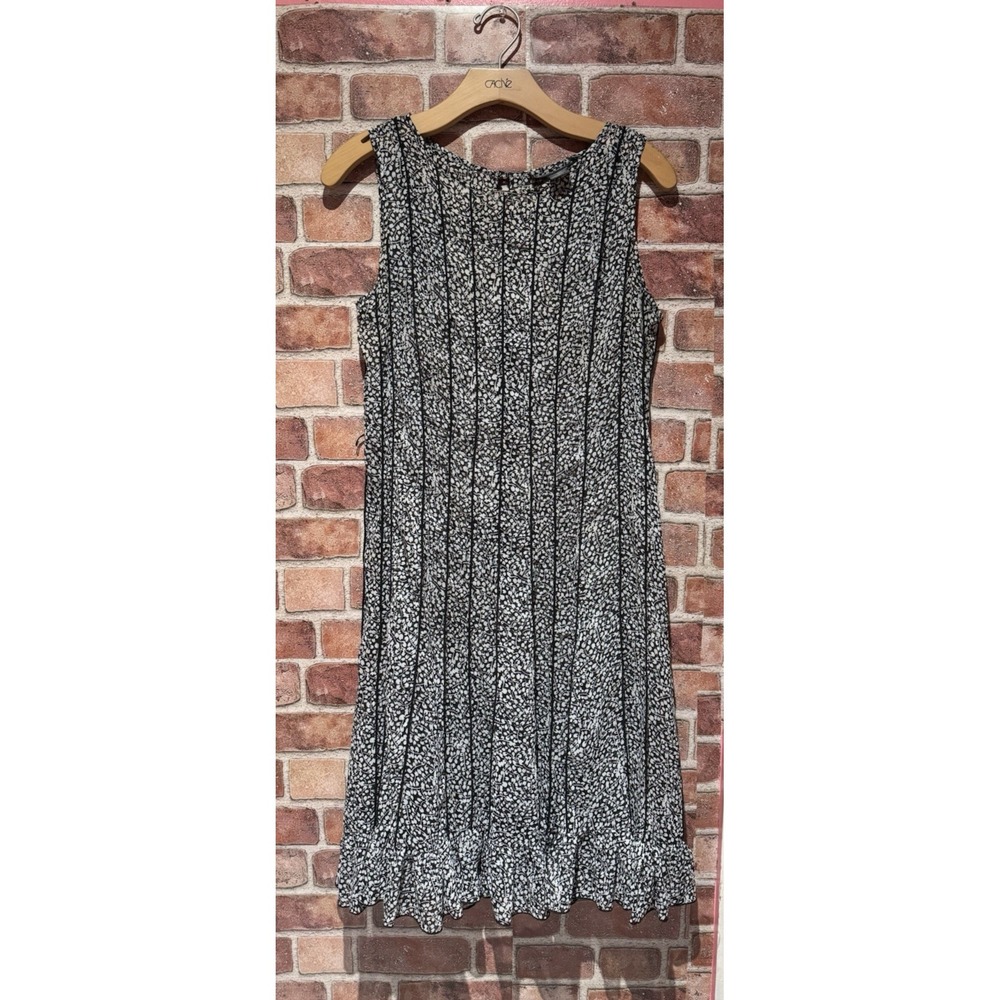 Jessica Howard Midi Blouse Dress‎ Women's Petites 10p Paisley Black/White Sheer